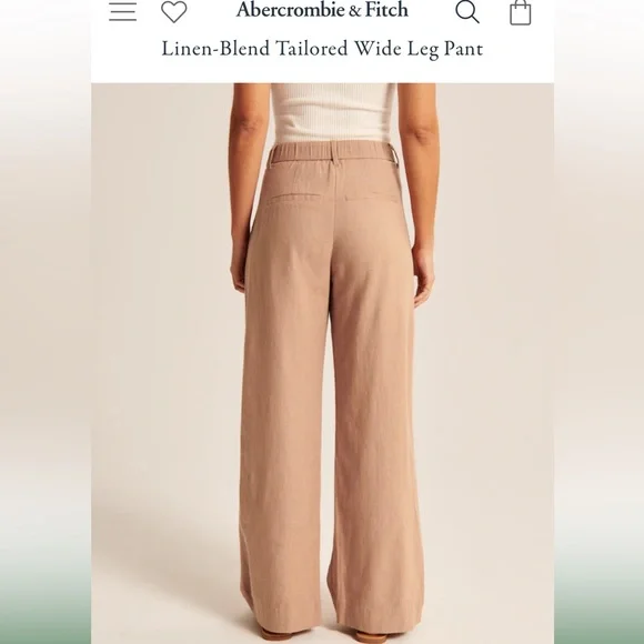 Abercrombie Tailored Linen-Blend Wide Leg Pant- Small - Picture 4 of 7